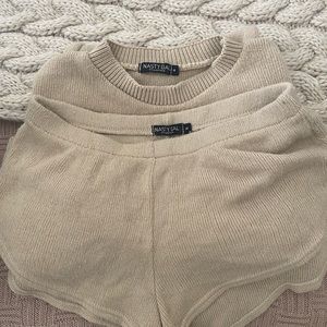 Nasty Gal Cropped Sweater and Shorts Set